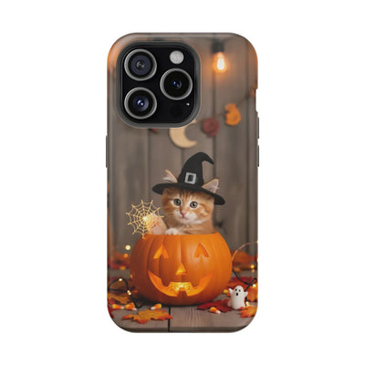 Halloween cute kitten photo style 2 Magnetic Phone Case, Cat Lover Gift, Impact-Resistant iPhone Case, Funny Pet Accessory, Unique Animal Design