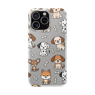 Funny Cute Dog Pattern iPhone 15 / 16 / 17 series Flexi Case