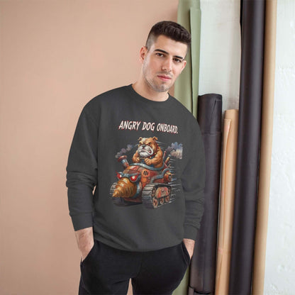 Angry Dog Onboard Graphic Champion Crewneck Sweatshirt style 2