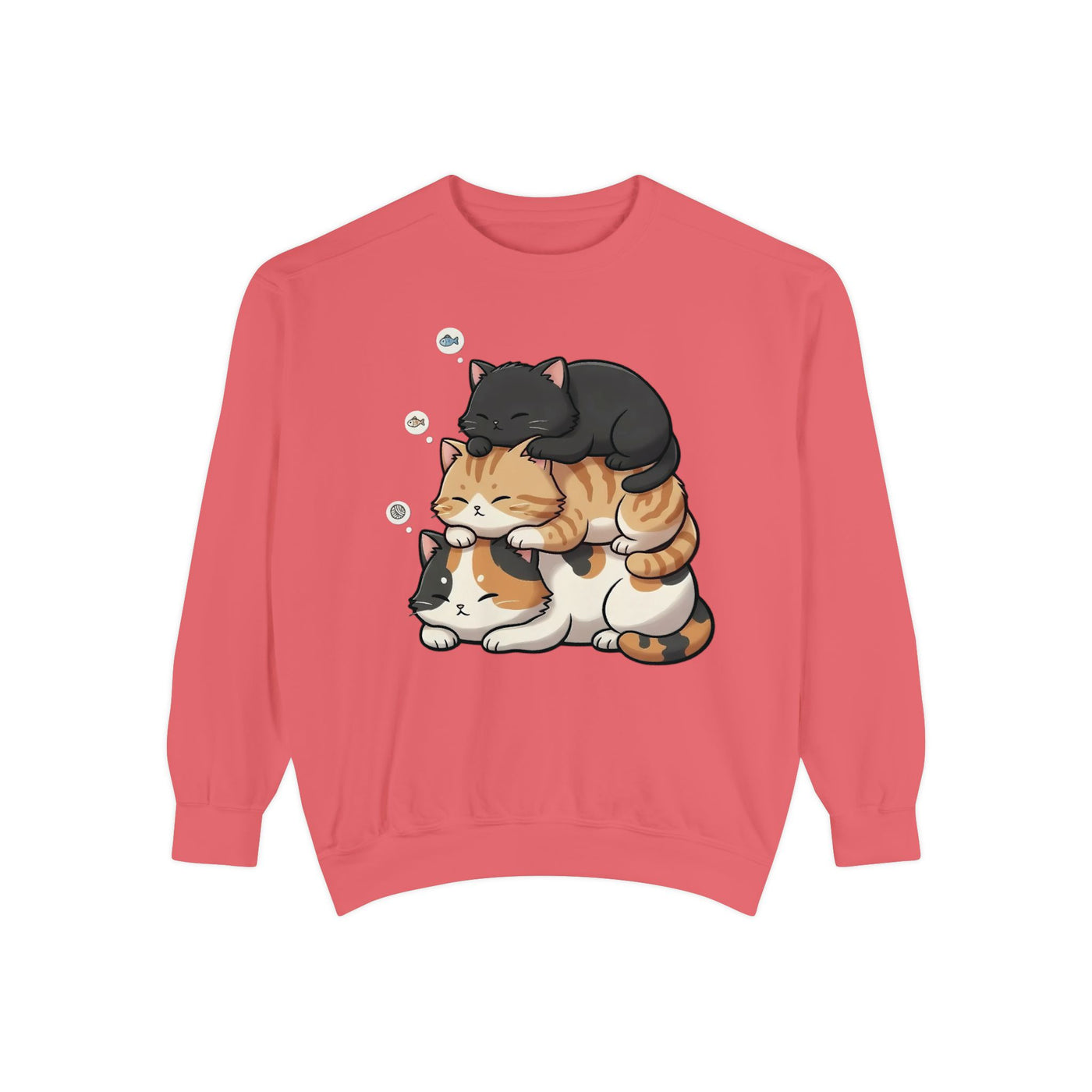 3 Cute Sleeping Cats style 8 Cozy Graphic Unisex Crewneck Sweatshirt