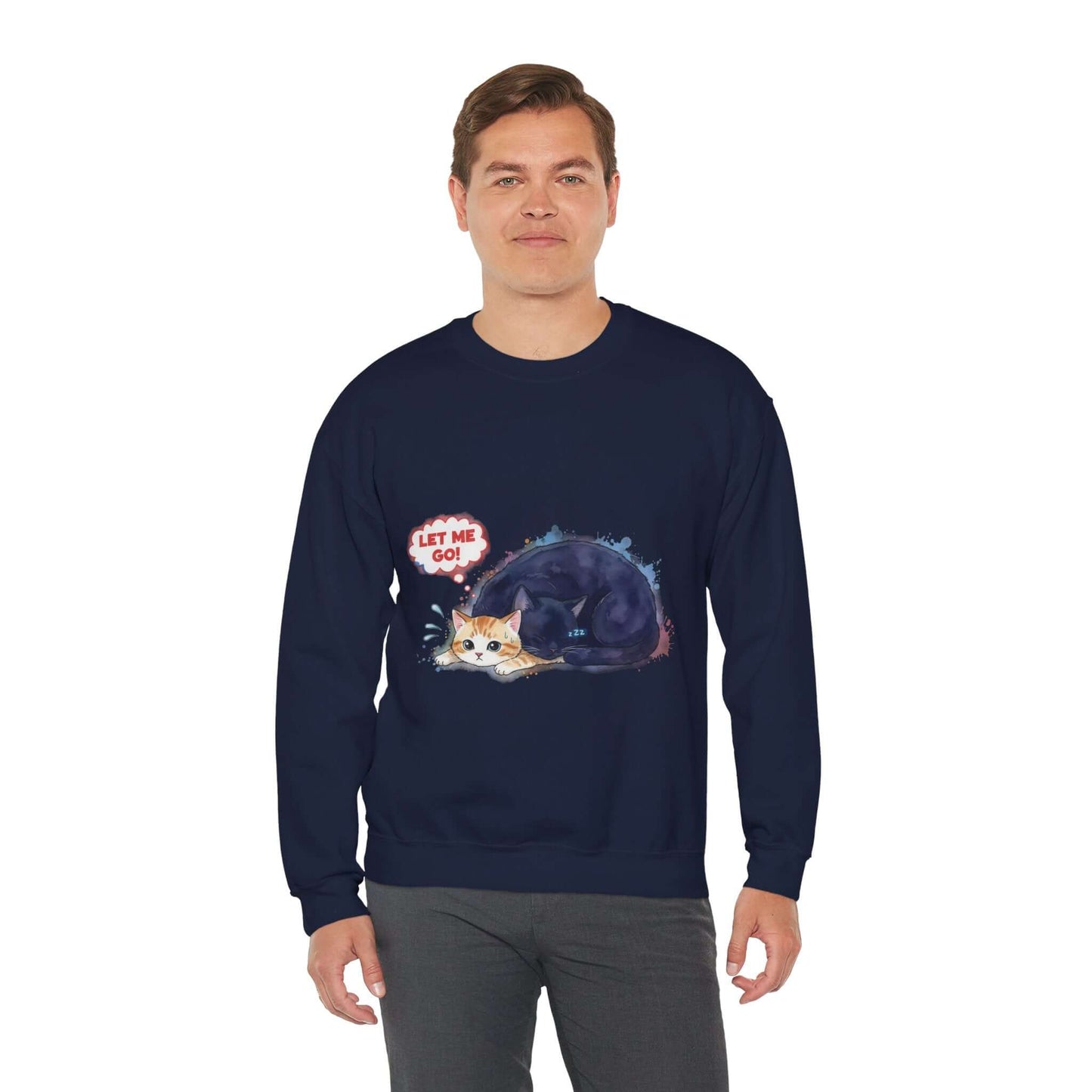 Watercolor Cat painting Unisex Crewneck Sweatshirt style 1