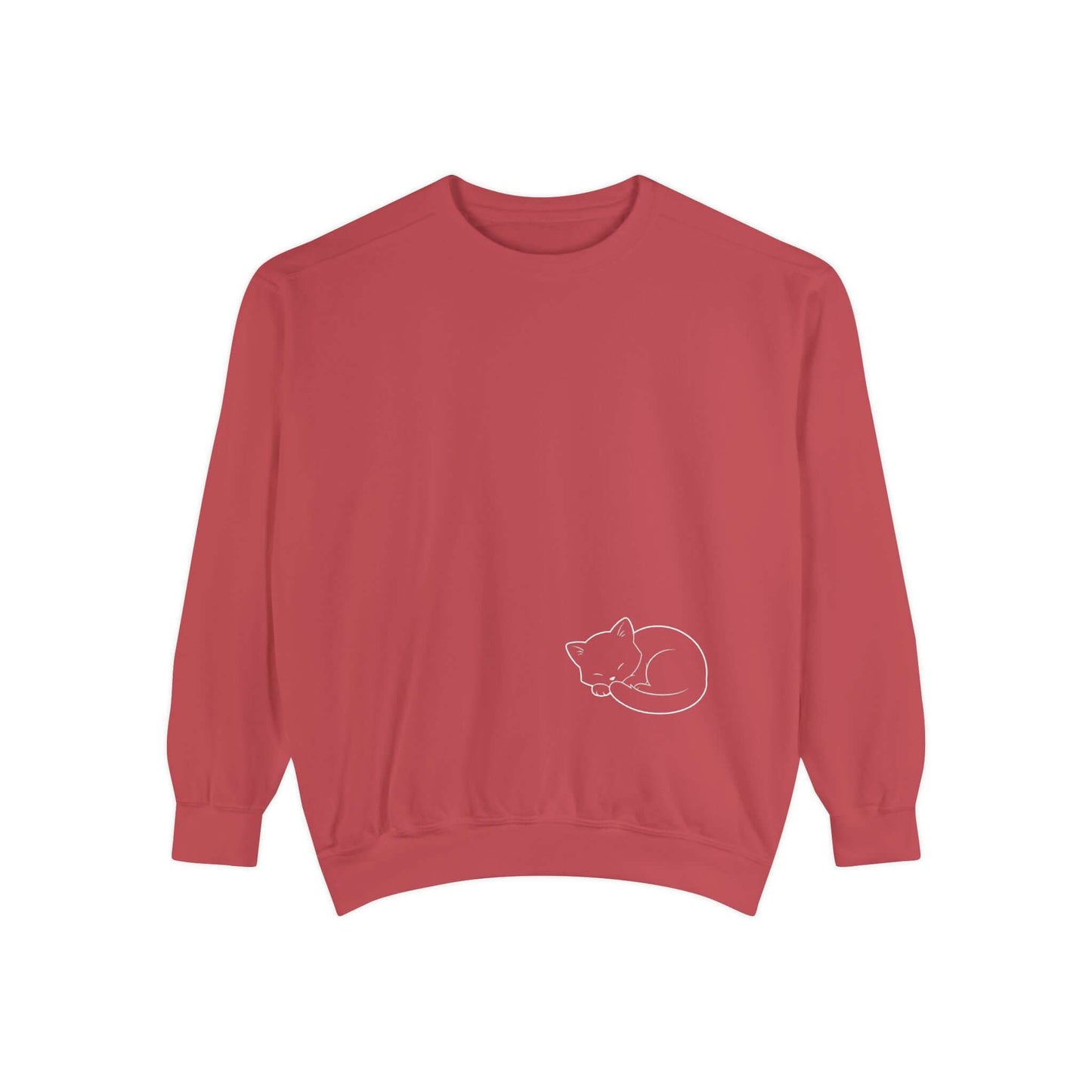 Sleeping cat shadow Graphic Unisex Crewneck Sweatshirt style 1 White