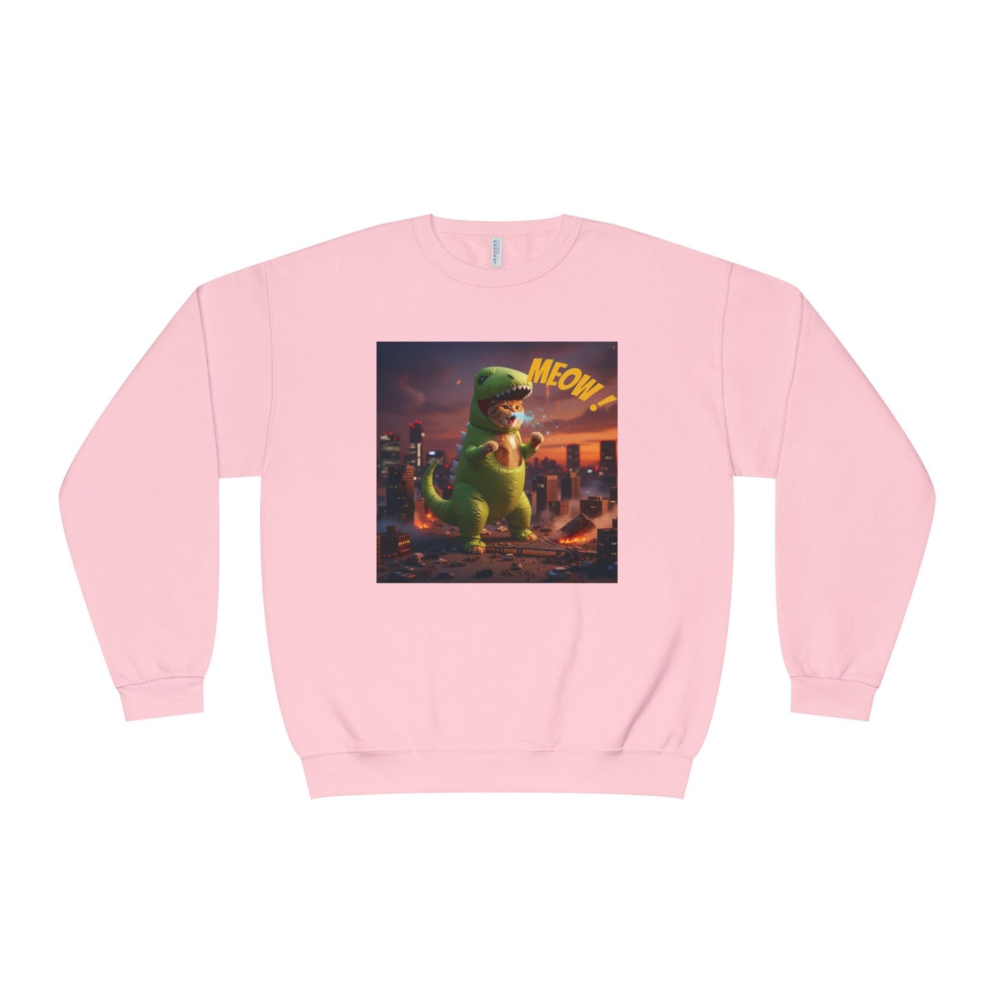 Tyrannosaurus Cat in city Unisex NuBlend Sweatshirt style 2