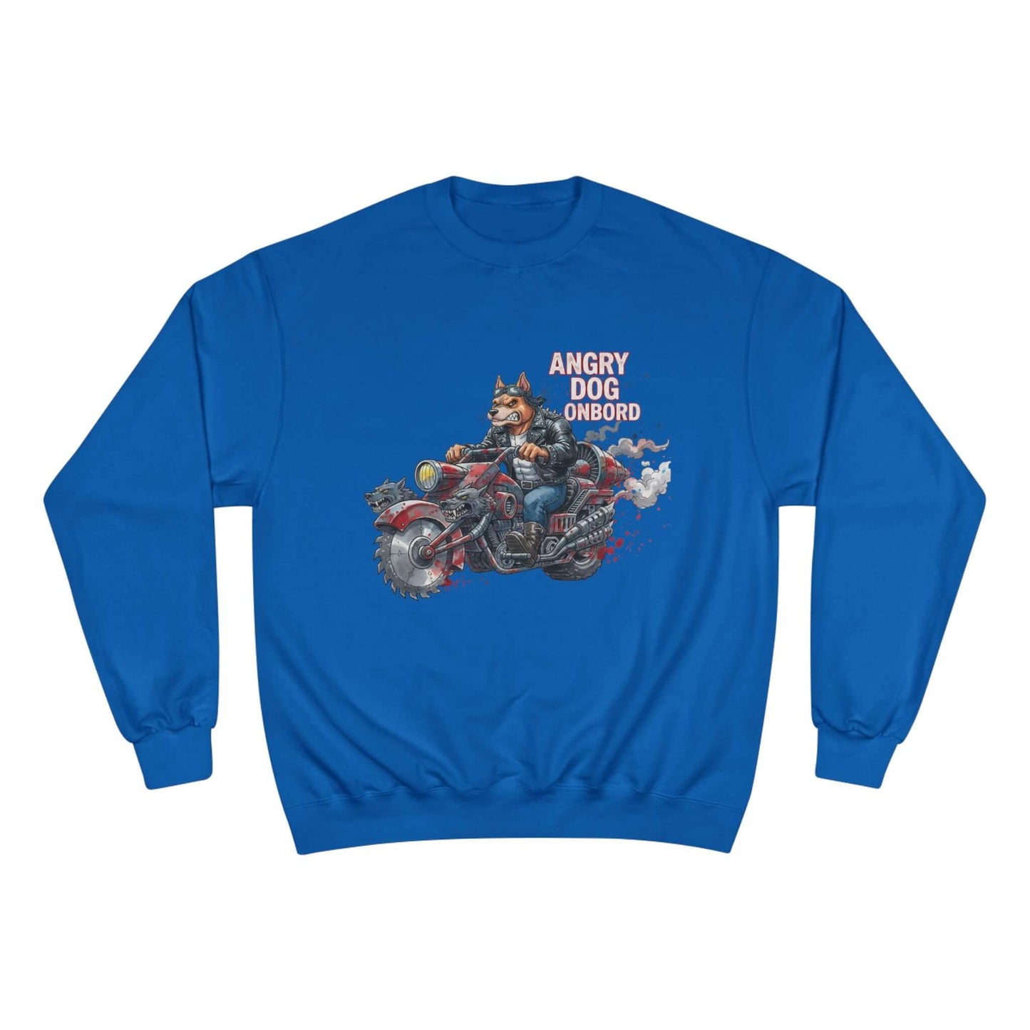 Angry Dog Onboard Graphic Champion Crewneck Sweatshirt style 3