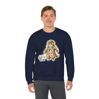 Watercolor Cat & Dog painting Unisex Crewneck Sweatshirt style 1