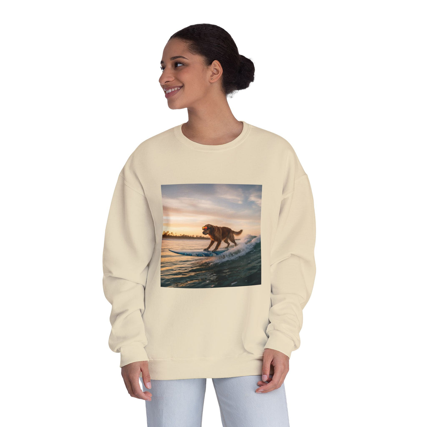 Surfing Dog style 2 Unisex NuBlend® Crewneck Sweatshirt