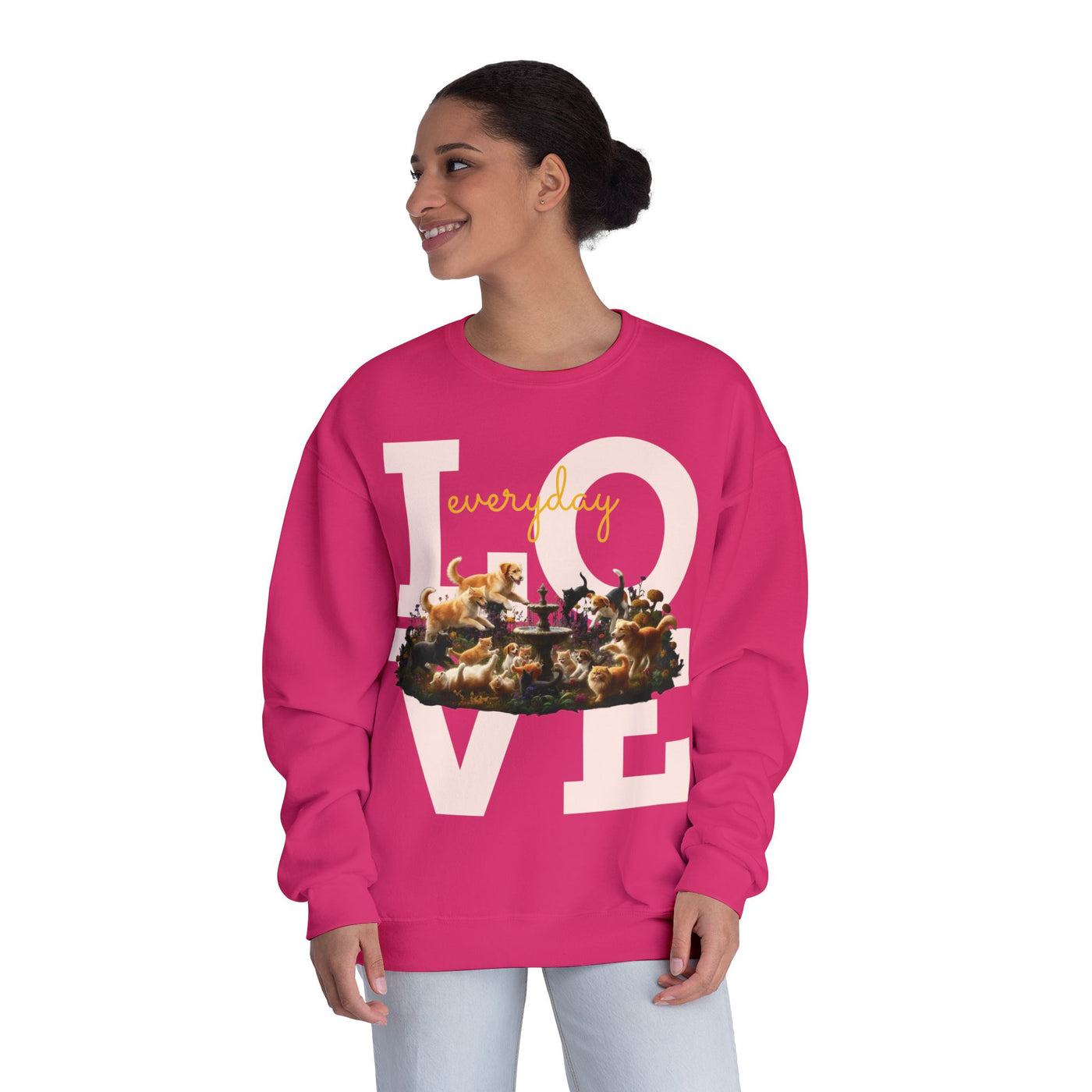 Love Everyday Cats & Dogs Unisex NuBlend® Crewneck Sweatshirt