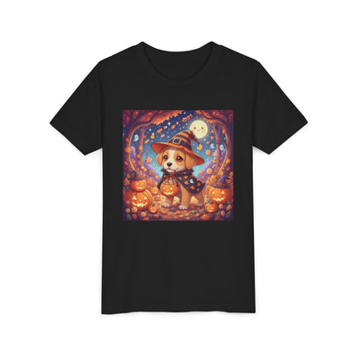 Halloween cute puppy anime style 1 Youth Tee, Short Sleeve T-Shirt, Kids Halloween Apparel, Cute Dog Tee, Fall Outfit for Children
