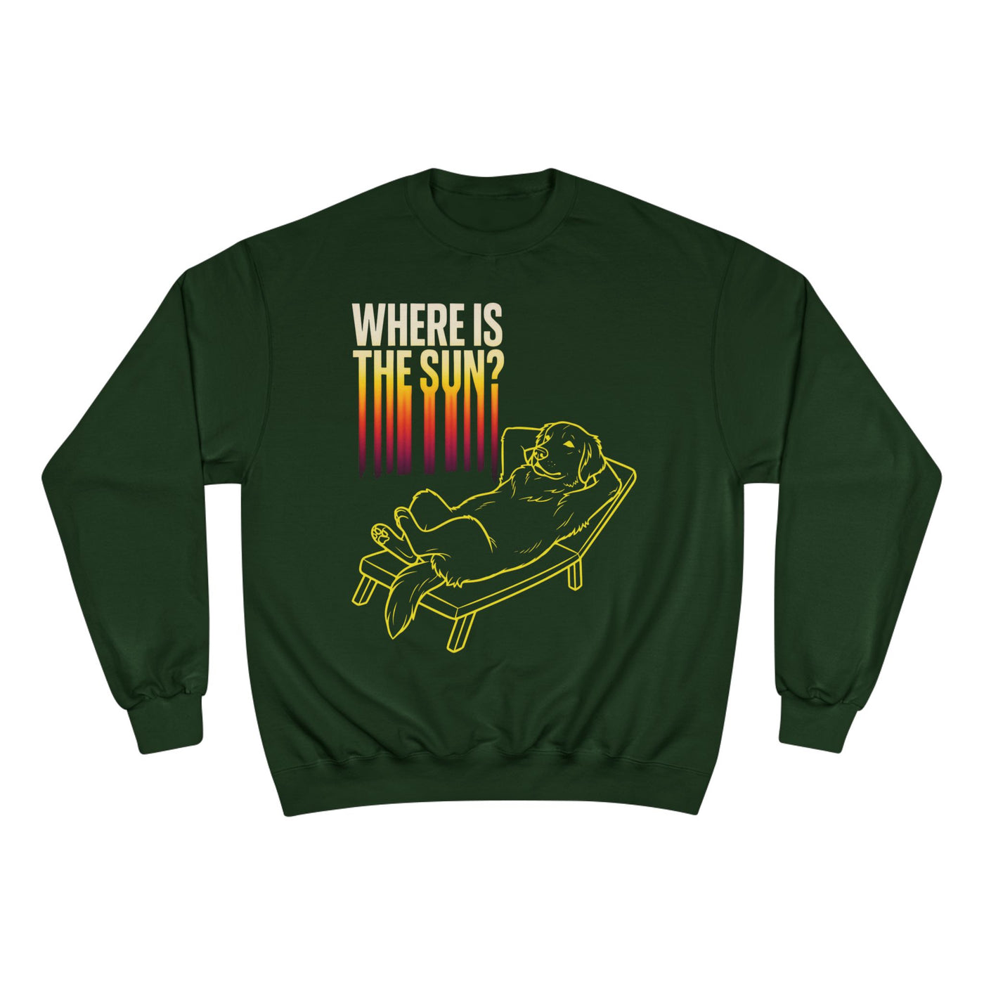Where is the Sun? Dog Graphic Champion Unisex Crewneck Sweatshirt