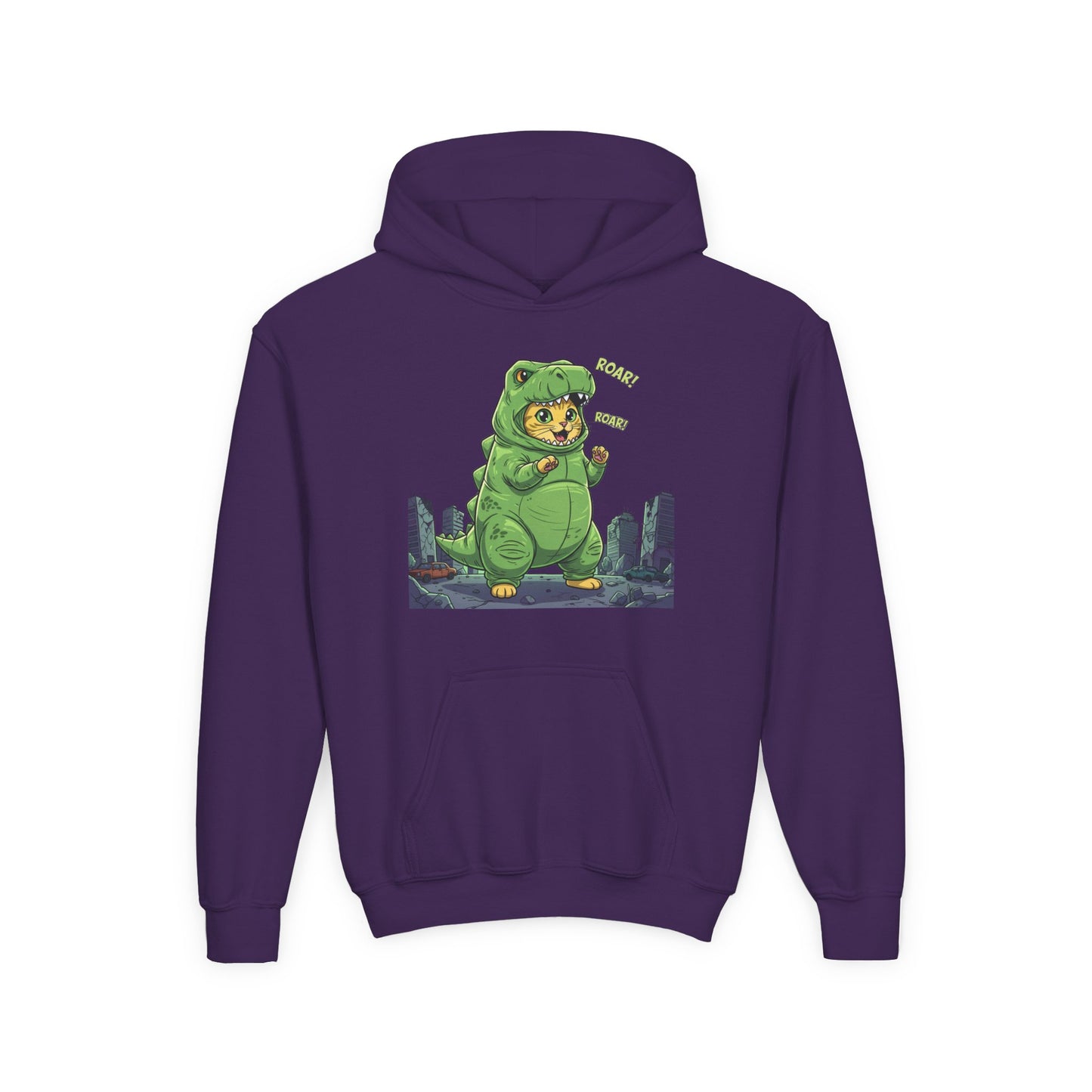 Cat cosplay Godzilla Unisex Kids Hoodie style 2