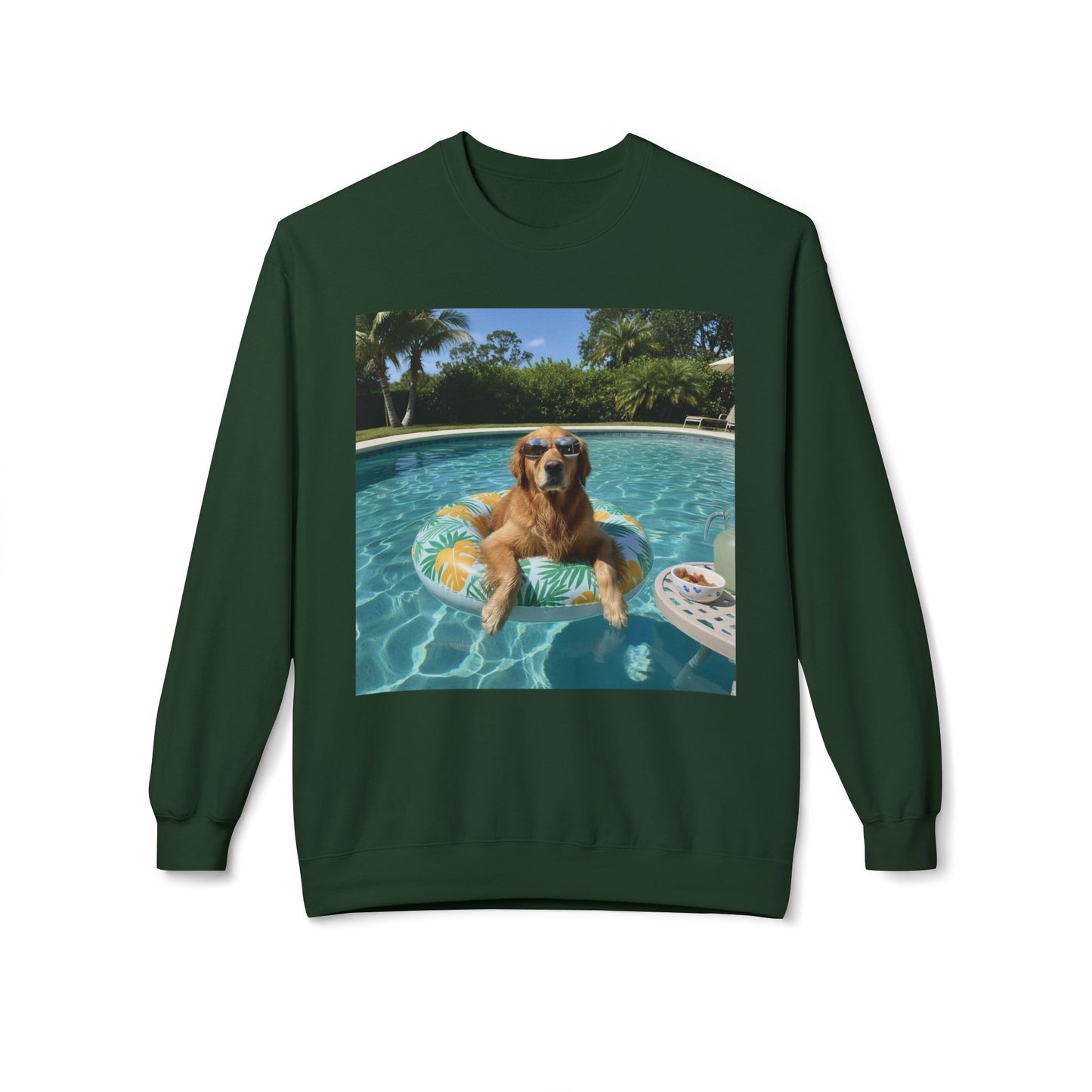 Swimming Pool Vibes Graphic Dog Unisex Crewneck Sweatshirt