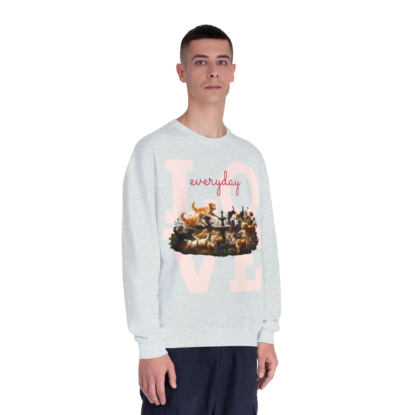 Love Everyday Cats & Dogs Unisex NuBlend Crewneck Sweatshirt