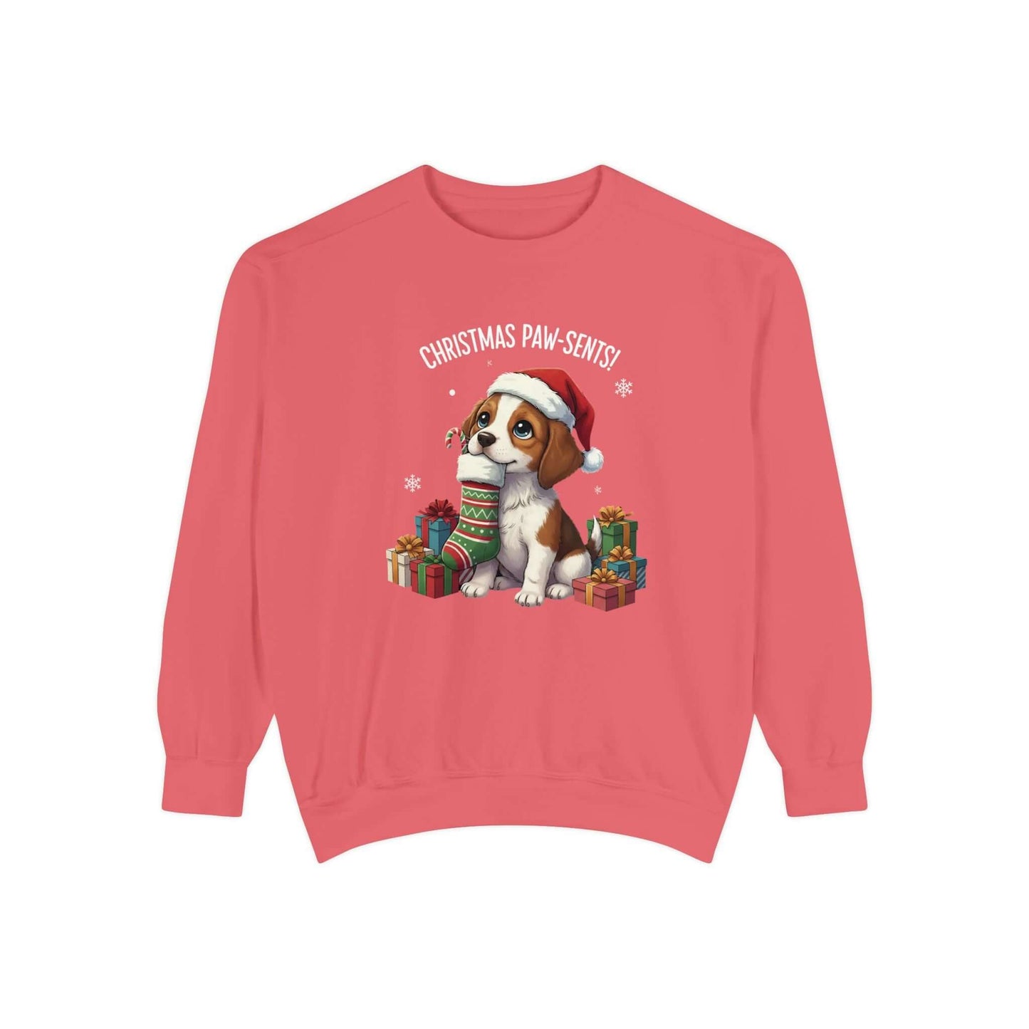 Puppy wait for Christmas presents Unisex Crewneck Sweatshirt style 3
