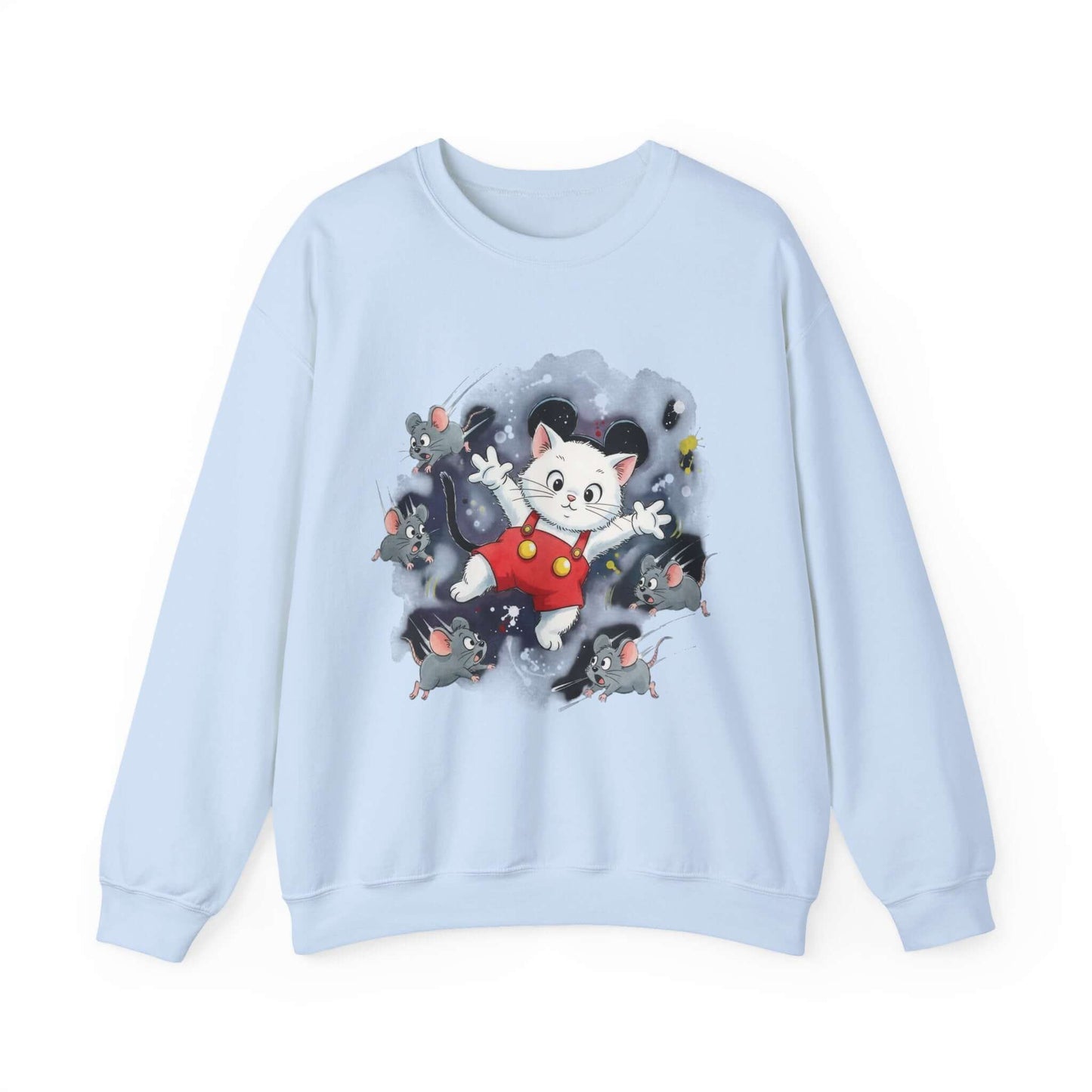 Watercolor Cat painting Unisex Crewneck Sweatshirt style 2