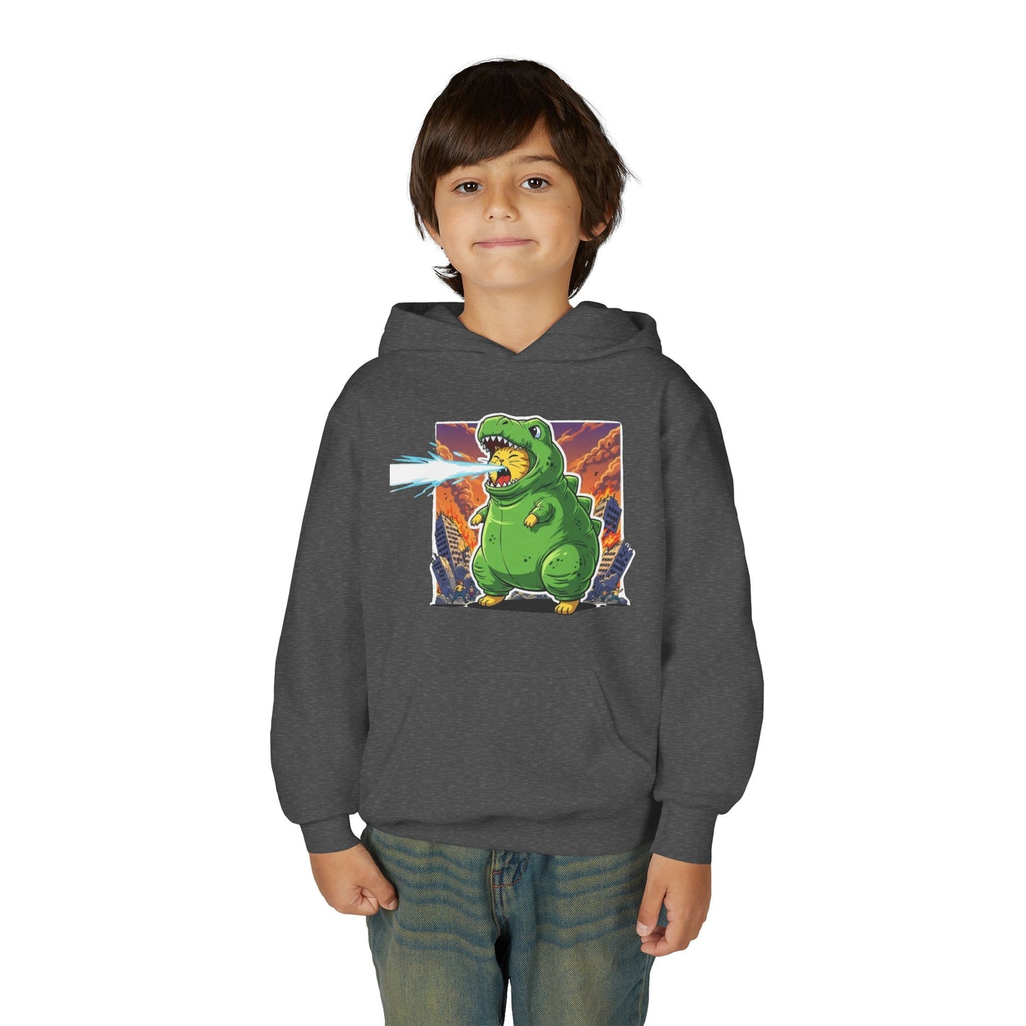 Cat cosplay Godzilla Unisex Kids Hoodie style 3