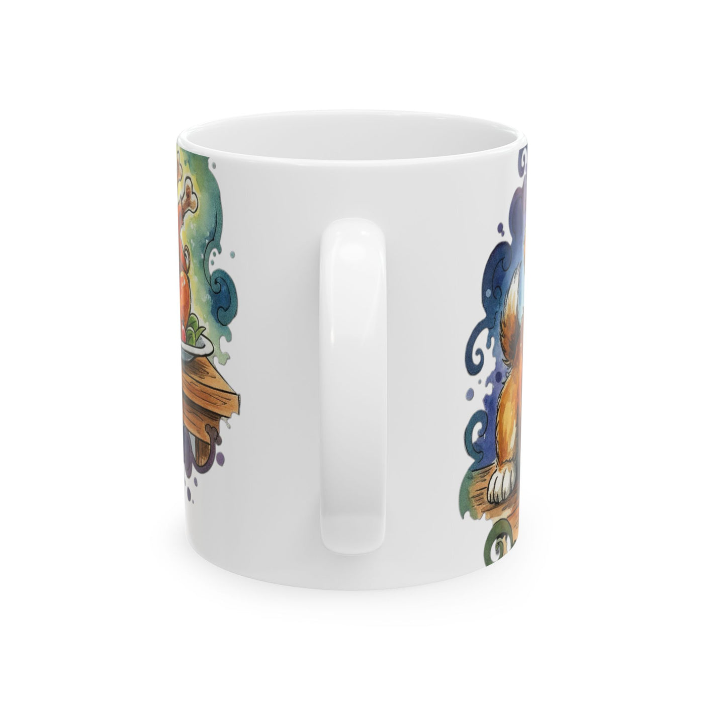 Cute Puppy with Thanksgiving Turkey Ceramic Mug 11oz