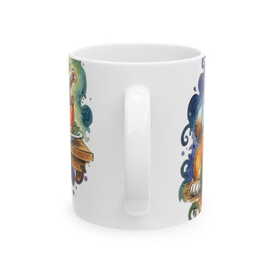 Cute Puppy with Thanksgiving Turkey Ceramic Mug 11oz