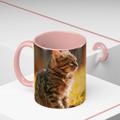 Golden Autumn Cat Coffee Mug - Cute Cat Mug, Nature Lover Gift, Cozy Kitchen Decor, Fall Drinkware, Cat Lover Gift