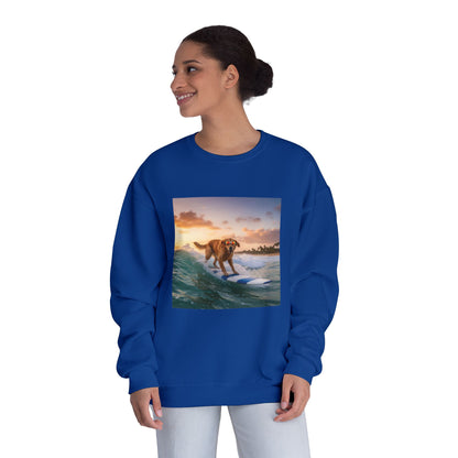 Surfing Dog Graphic Unisex NuBlend Crewneck Sweatshirt style 1