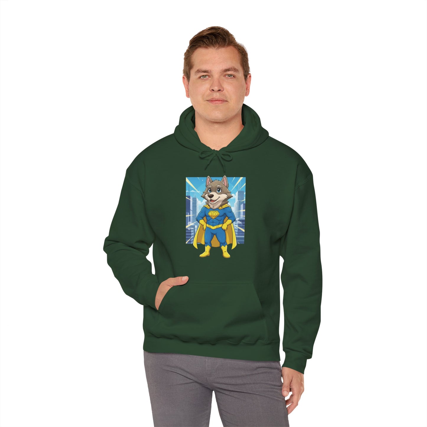 Dog cosplay Superman Funny Design Unisex Hoodie style 1