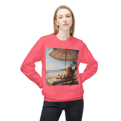 Beach Vibes Dog Graphic Unisex Crewneck Sweatshirt
