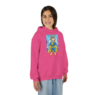 Dog cosplay Superman style 1 Unisex Kids Hoodie - Fun & Cozy Heavy Blend Sweatshirt with Cute Design
