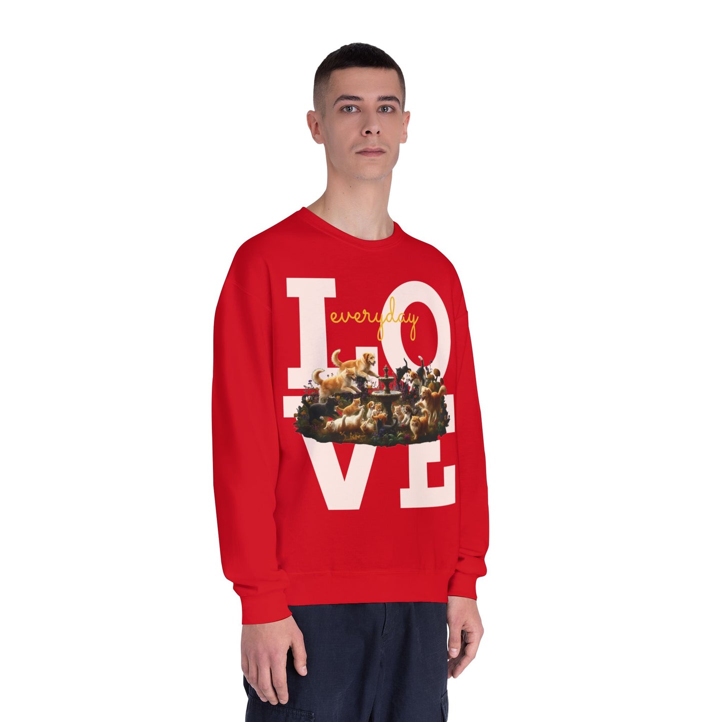 Love Everyday Cats & Dogs Unisex NuBlend Crewneck Sweatshirt