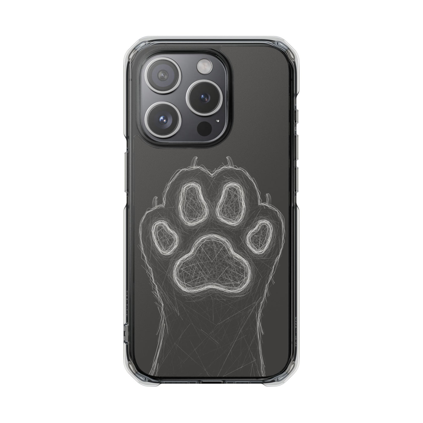 Grey Cat Paw Print Magnetic Case for Pet Lovers