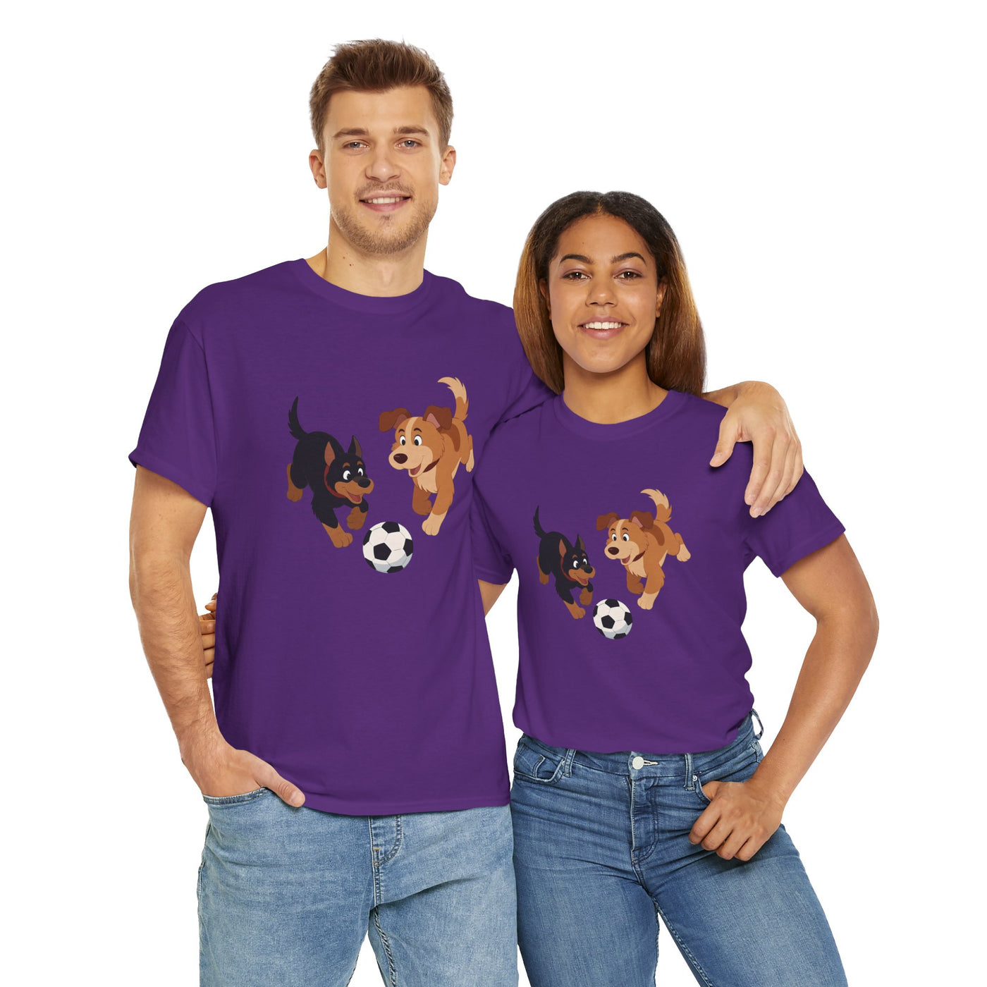 Playful Puppy Soccer Unisex Tee - Cute Dog T-Shirt for Pet Lovers, Dog Owners, Sports Enthusiasts, Gifts for Animal Lovers, Casual Everyday Wear