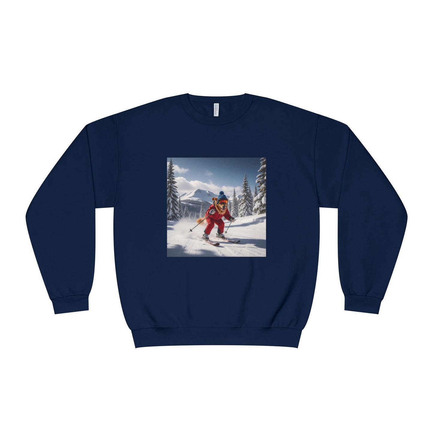 Skiing Dog Graphic Unisex NuBlend Crewneck Sweatshirt