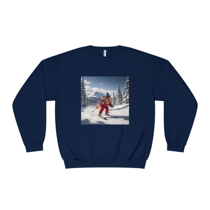 Skiing Dog Graphic Unisex NuBlend Crewneck Sweatshirt