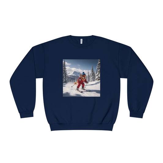 Skiing Dog Graphic Unisex NuBlend Crewneck Sweatshirt