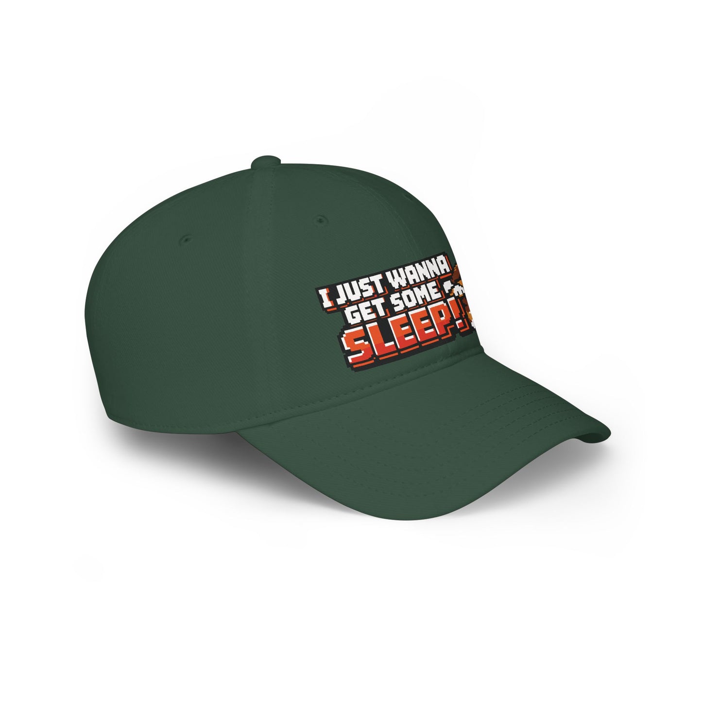 I Just Wanna Get Some Sleep Pixel Dog Low Profile Cap Hat