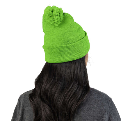 Embroidered Cat Mom Pom-Pom Knit Cap
