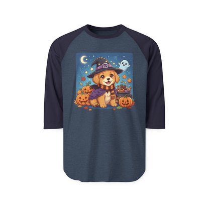 Halloween Cute Puppy Anime Unisex Raglan Shirt style 6