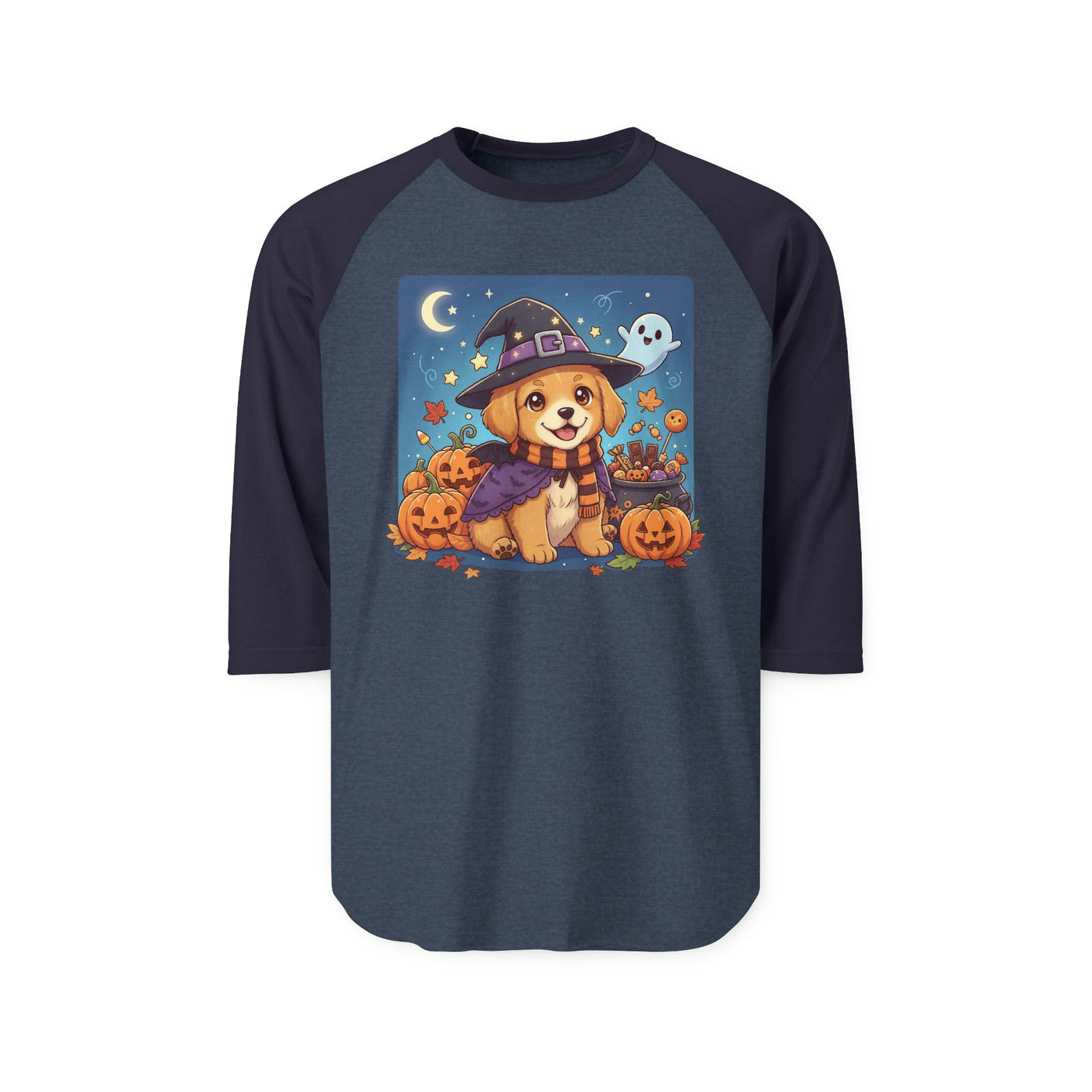 Halloween cute puppy anime style 6 Raglan Shirt, Cute Pet Shirt, Fall Apparel, Unisex Halloween Outfit, Gift for Dog Lovers, Spooky Season Tee