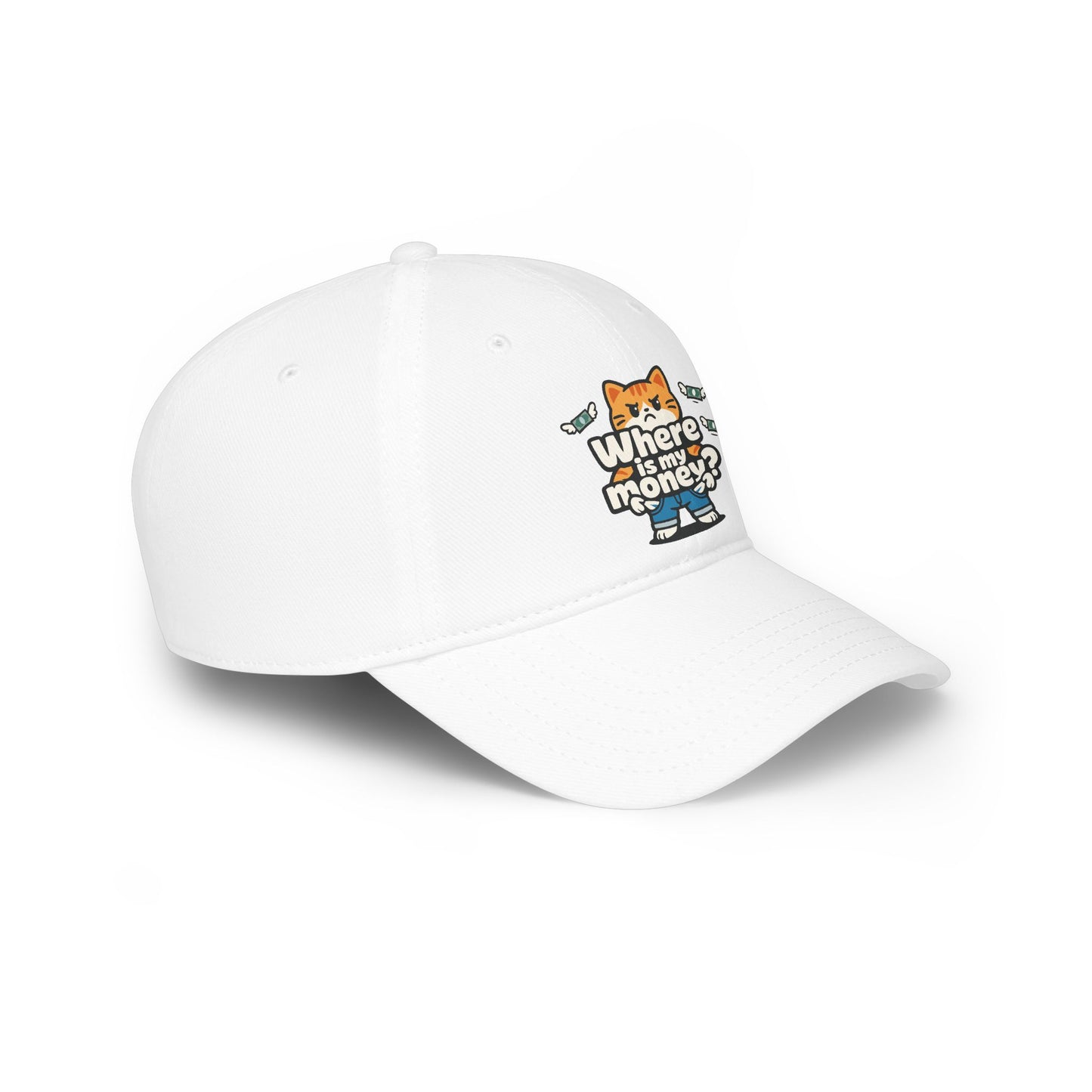 Where is my money Cute Cat Low Profile Cap Hat