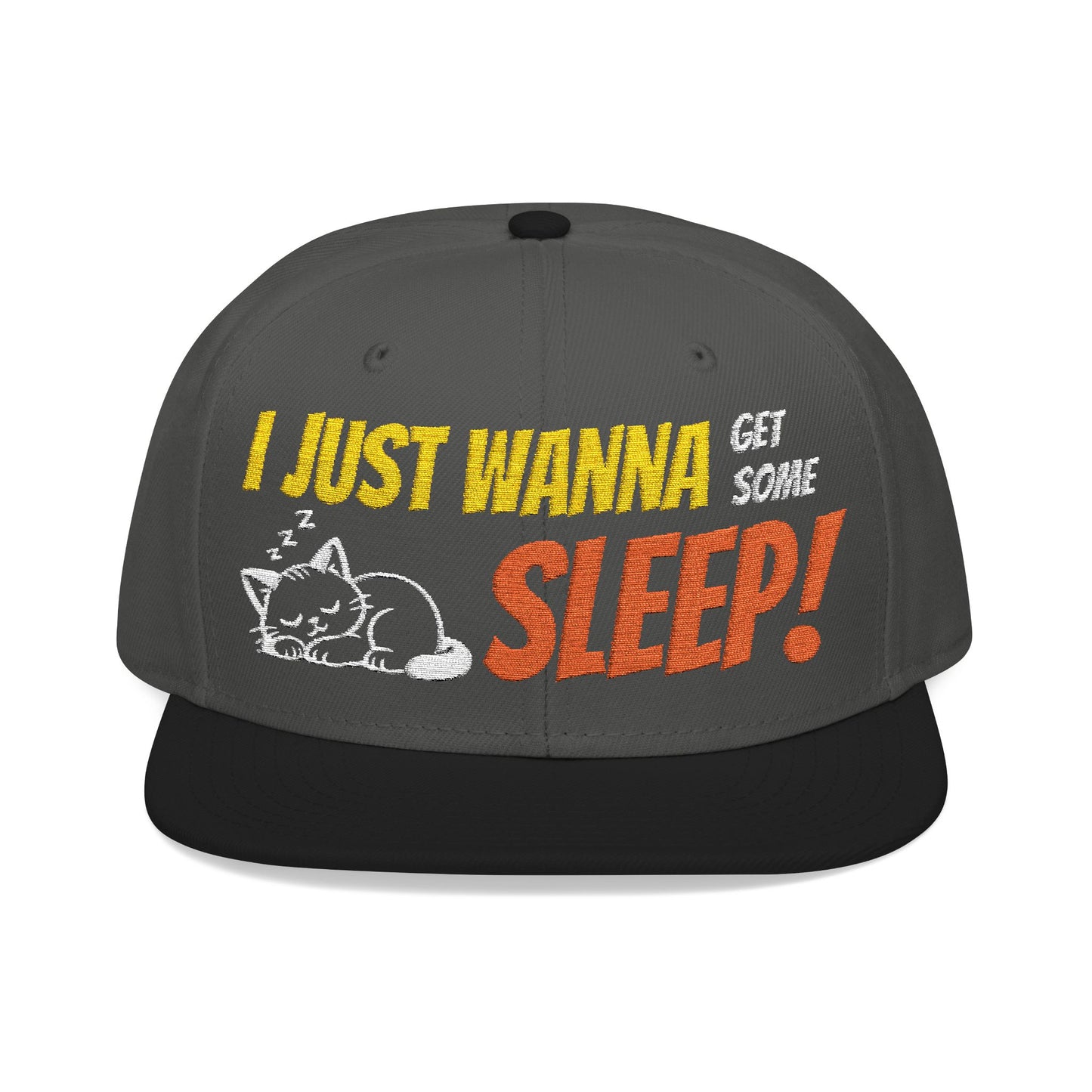 I just wanna get some sleep Embroidered Cute Cat Snapback Hat