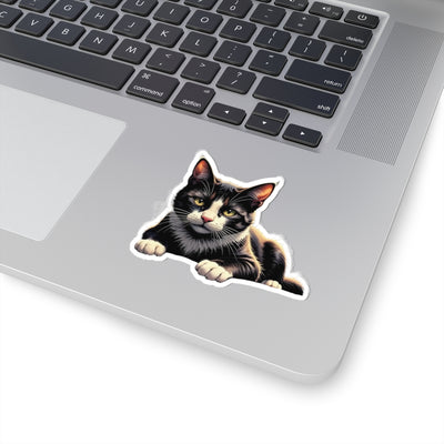 Cute Cat Kiss-Cut Stickers, Black Cat Vinyl Decals for Pet Lovers, Laptop Stickers, Cat Lover Gifts, Custom Pet Stickers