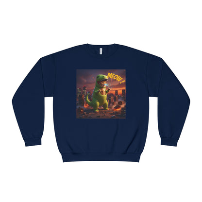 Tyrannosaurus Cat in city Unisex NuBlend Sweatshirt style 2
