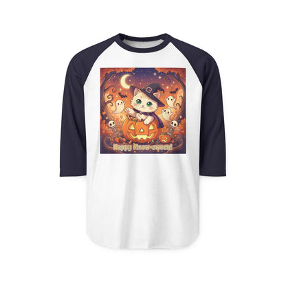 Halloween Cute Kitten Anime Unisex Raglan Shirt style 6