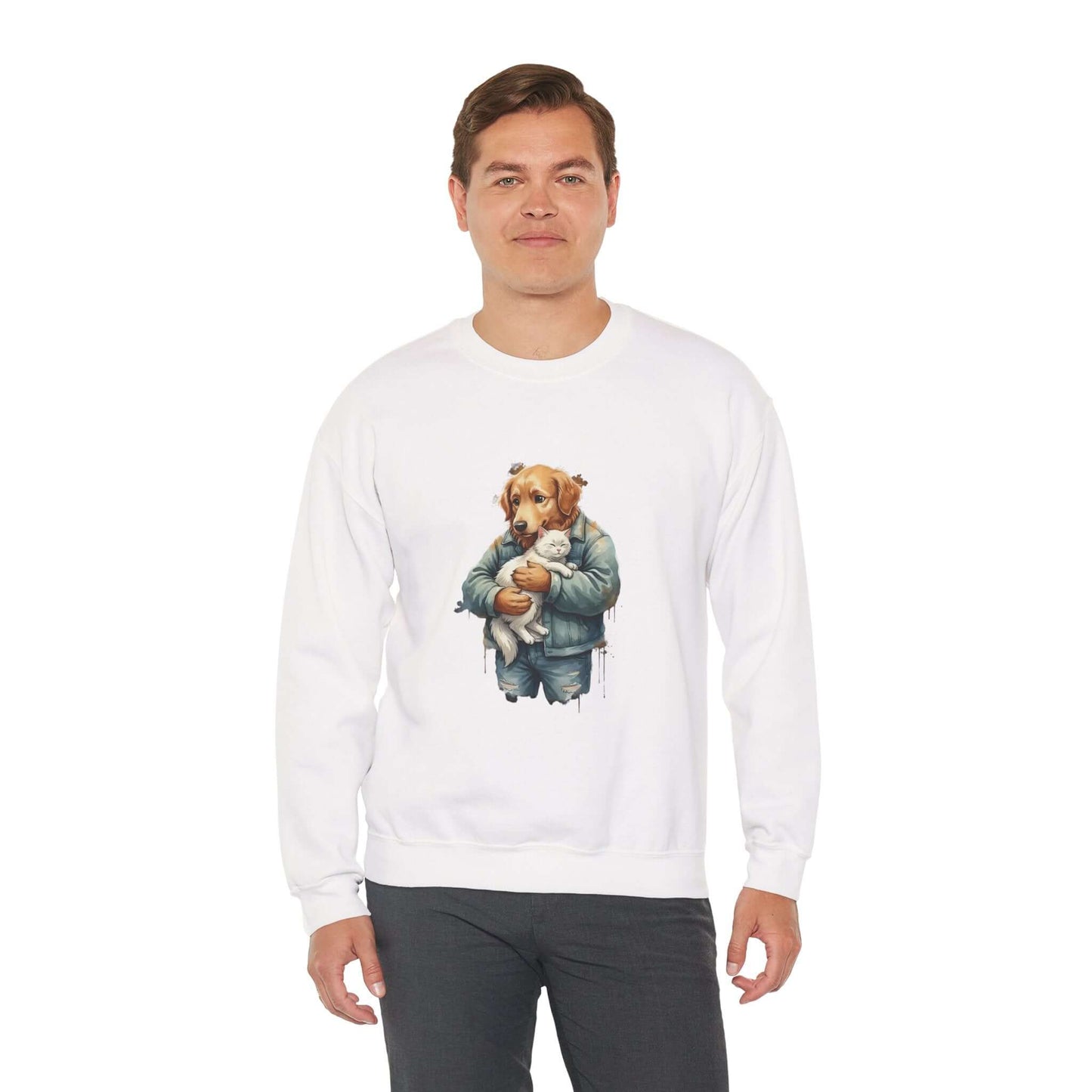 Watercolor Dog painting Unisex Crewneck Sweatshirt style 6