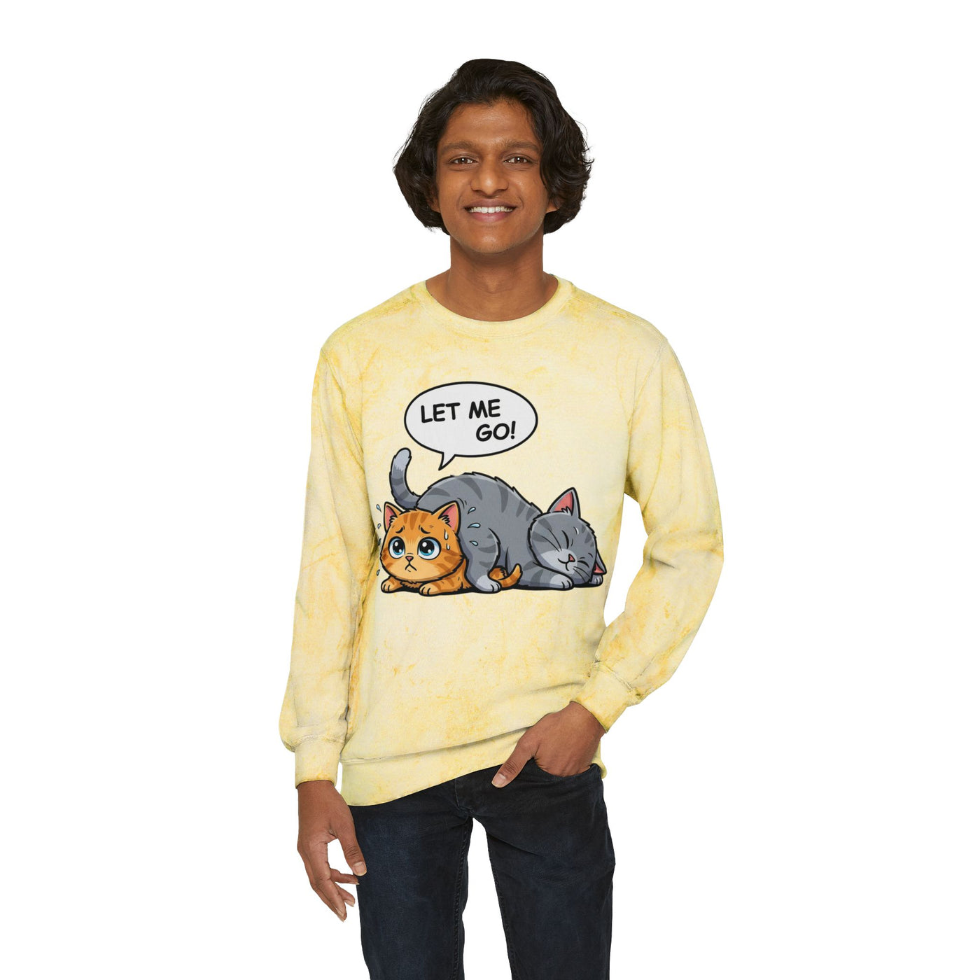 Let Me Go Cat style 3 Crewneck Tie-Dye Cozy Sweatshirt