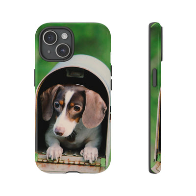 Puppy in mailbox - Tough Phone Case for Apple iPhone & Samsung Galaxy, Cute Pet Accessories, Gift for Cat Lovers