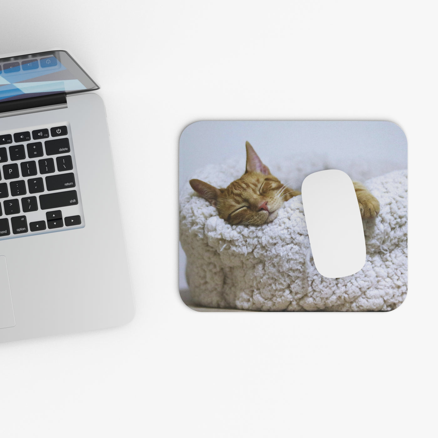 Cozy Cat Mouse Pad, Cat Lover Gift, Cute Desk Accessory, Animal Decor, Home Office Essentials