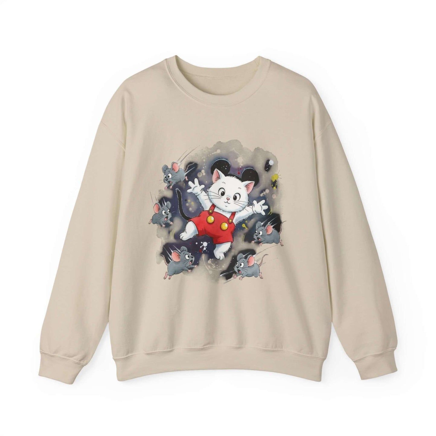 Watercolor Cat painting Unisex Crewneck Sweatshirt style 2