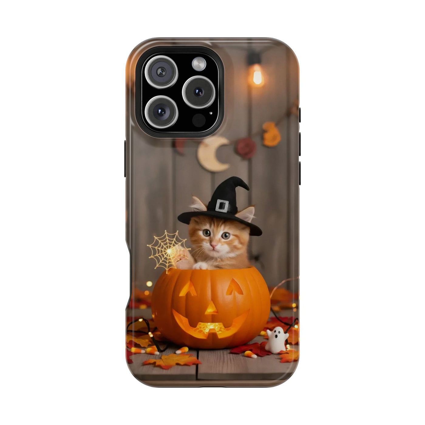 Halloween cute kitten photo style 2 Magnetic Phone Case, Cat Lover Gift, Impact-Resistant iPhone Case, Funny Pet Accessory, Unique Animal Design