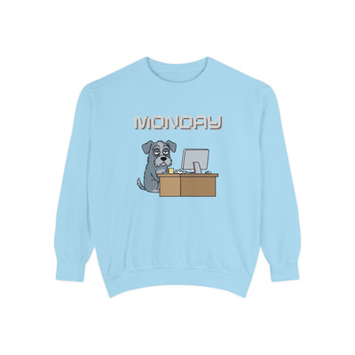 Monday Face Dog Stares Blankly Unisex Crewneck Sweatshirt style 2