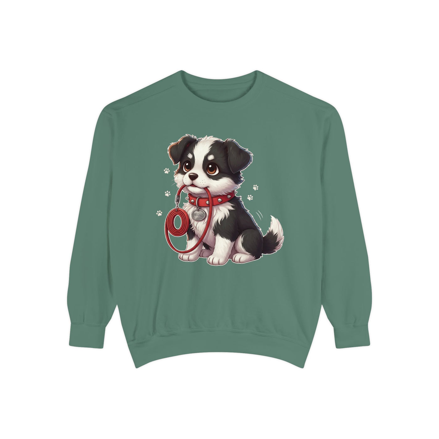 Cute Dog Walk Time style 1 Cozy Graphic Unisex Crewneck Sweatshirt