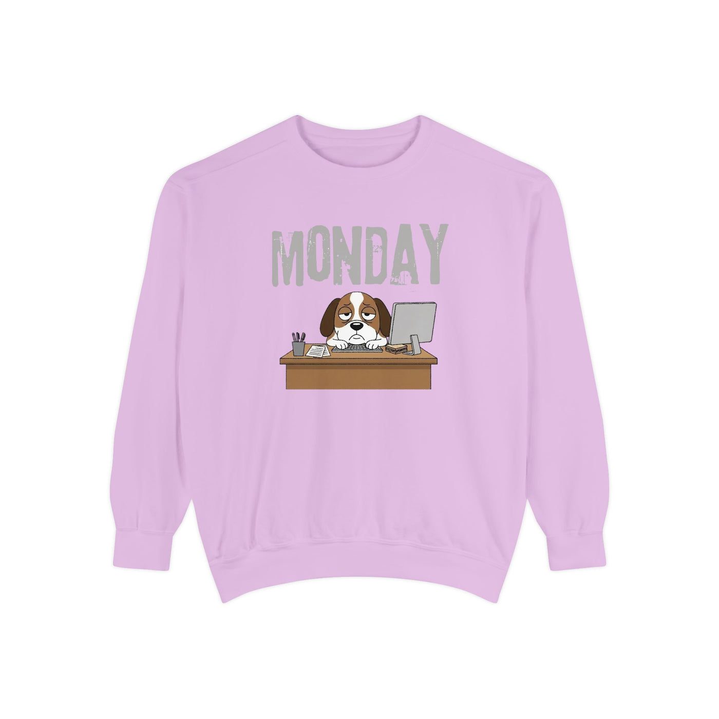 Monday Face Dog Stares Blankly Unisex Crewneck Sweatshirt style 6